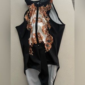 Gold and Black Body Suit / Mid Turtleneck